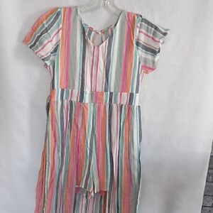 Colorful Striped Casual Jumpsuit